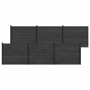 vidaXL St&auml;ngselpanel 6 pcs WPC och aluminium Svart