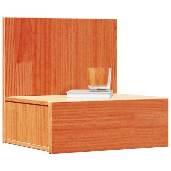 vidaXL S&auml;ngbord med l&aring;da 2 pcs Vaxbrun 42 x 32,5 x 40 cm Massiv furu