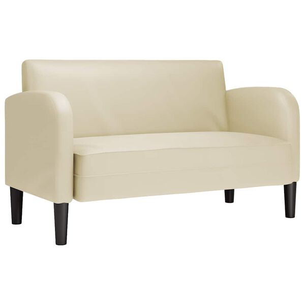 vidaXL Loveseat soffa gräddvit 110 cm konstläder