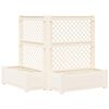 vidaXL Stort planter med spalj&eacute; 2 pcs Vit 143 x 143 x 133,5 cm PP