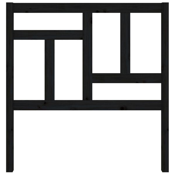 vidaXL Sänggavel svart 95,5x4x100 cm massiv furu