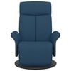 vidaXL Reclinerfåtölj med fotstöd blå tyg