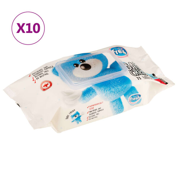 vidaXL Babyservetter 10 paket 720 v&aring;tservetter