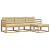 vidaXL Utomhussoffset 4 st Vit och Beige Polyester