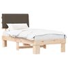 vidaXL S&auml;ngram med Kl&auml;dd Huvudgavel Taupe 90 x 200 cm Massiv furu