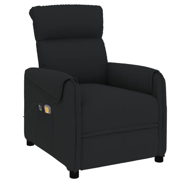 vidaXL massagef&aring;t&ouml;lj med uppresningshj&auml;lp svart tyg