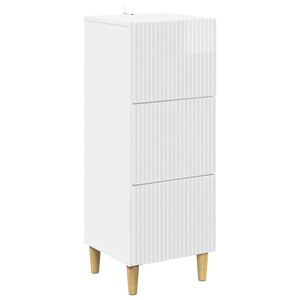 vidaXL L&aring;dans sk&aring;p Vit h&ouml;gglans 33 x 34,5 x 90 cm Konstruerat tr&auml;