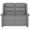 vidaXL Massagefåtölj 2-sits ljusgrå mikrofibertyg