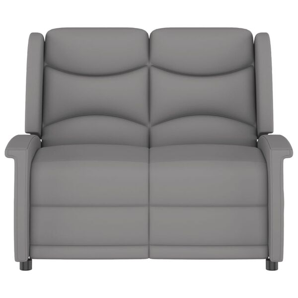 vidaXL Massagefåtölj 2-sits ljusgrå mikrofibertyg
