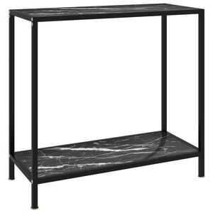 vidaXL Konsolbord svart 80x35x75 cm h&auml;rdat glas