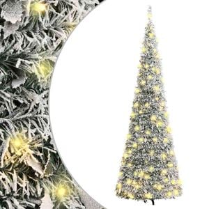 vidaXL Plastgran pop-up med sn&ouml; 150 LED 180 cm