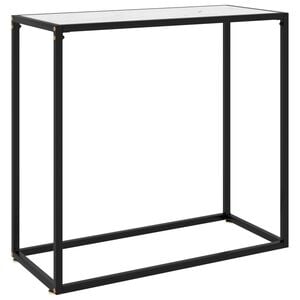 vidaXL Konsolbord vit 80x35x75 cm h&auml;rdat glas
