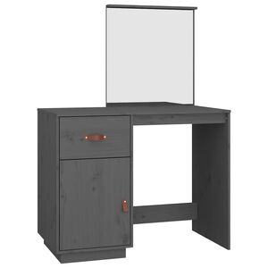 vidaXL Sminkbord Gr&aring; 95x50x134 cm massiv furu