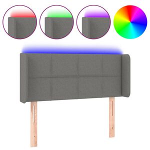 vidaXL S&auml;nggavel LED m&ouml;rkgr&aring; 83x16x78/88 cm tyg