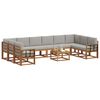 vidaXL Utomhussoffset med kudde 11 pcs Naturlig och Ljus Gr&aring;