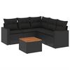 vidaXL Loungegrupp med dynor 6 delar svart konstrotting