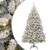 vidaXL Konstgjord julgran 180 cm 300 LED-lampor Varmvit PVC och st&aring;l