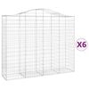vidaXL Gabioner b&aring;gformade 6 st 200x50x160/180 cm galvaniserat j&auml;rn
