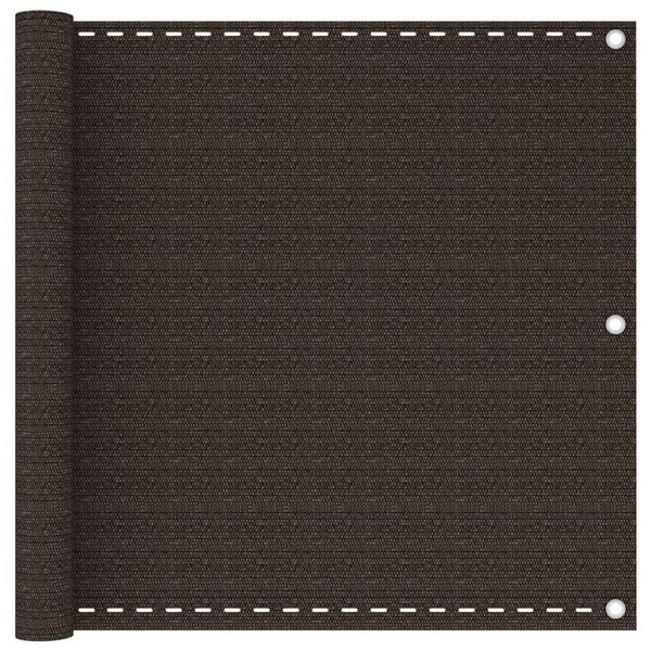 vidaXL Balkongskärm brun 90x400 cm HDPE