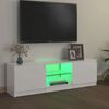 vidaXL TV-b&auml;nk med LED-belysning vit h&ouml;gglans 120x30x36 cm