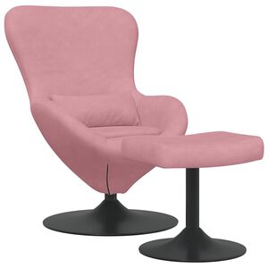 vidaXL &Auml;ggstol med Fotpall Rosa Sammet