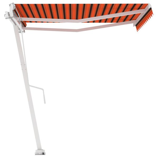 vidaXL Fristående markis manuellt infällbar 350x250 cm orange/brun