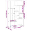 vidaXL Bokhylla brun ek 72x20x120 cm konstruerat trä