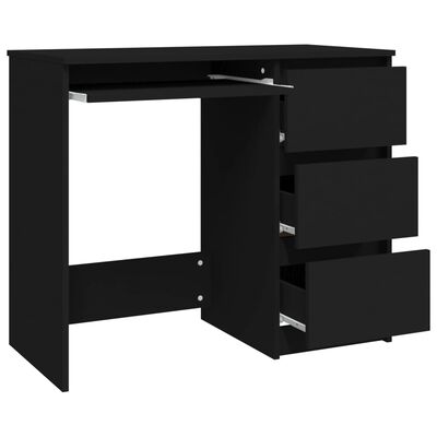 vidaXL Skrivbord svart 90x45x76 cm konstruerat trä