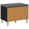 vidaXL Hallb&auml;nk med kudde med lagring Svart Ek 60 x 38 x 46 cm