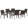 vidaXL Tr&auml;dg&aring;rdsm&ouml;belset 7 pcs Brun och svart PE Rattan