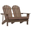 vidaXL Adirondackstol 2-sits massivt grantr&auml; brun