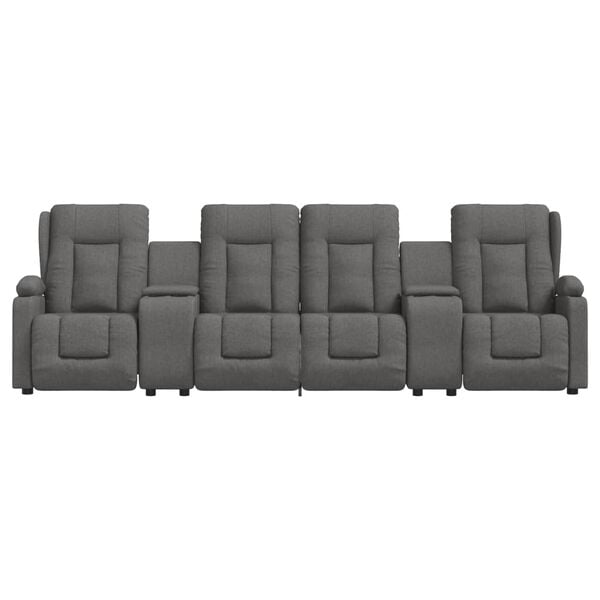 vidaXL Massagefåtölj med kopphållare 4-sits ljusgrå tyg