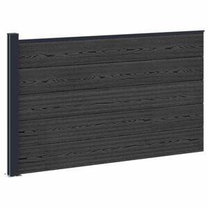 vidaXL St&auml;ngselpanel WPC och aluminium Svart