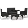 vidaXL Loungegrupp med dynor 6 delar svart konstrotting