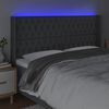 vidaXL S&auml;nggavel LED m&ouml;rkgr&aring; 183x16x118/128 cm tyg