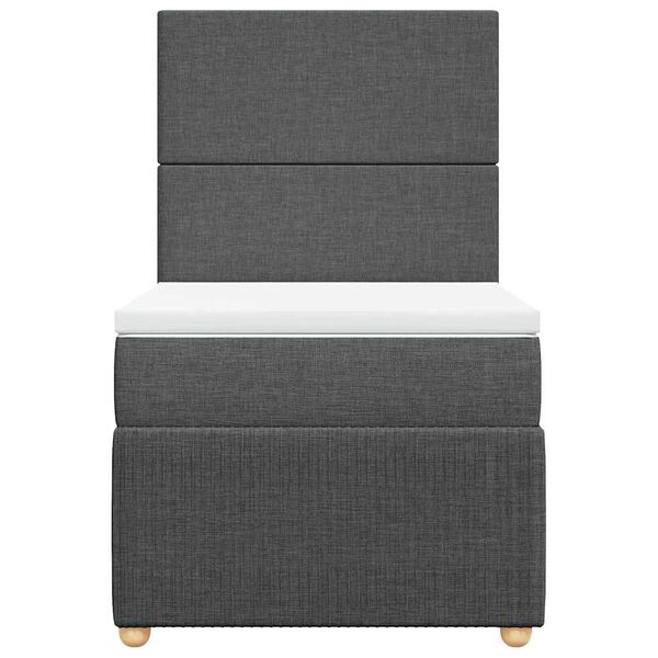 vidaXL Rams&auml;ng med madrass m&ouml;rkgr&aring; 90x190 cm tyg