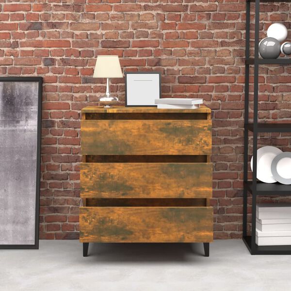 vidaXL Byrå rökfärgad ek 60x35x69 cm konstruerat trä