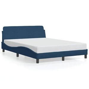vidaXL Bed Frame with Headboard "Dover" Blue 140x190 cm Fabric