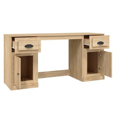 vidaXL Skrivbord med skåp sonoma-ek konstruerat trä
