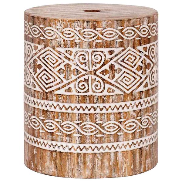 vidaXL Parasollfot vit tvättad Ø34 x 40 cm Massivt trä