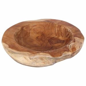 vidaXL Fruktsk&aring;l JEPARA &Oslash; 30 cm Massivt teaktr&auml; Rund Teakbrun
