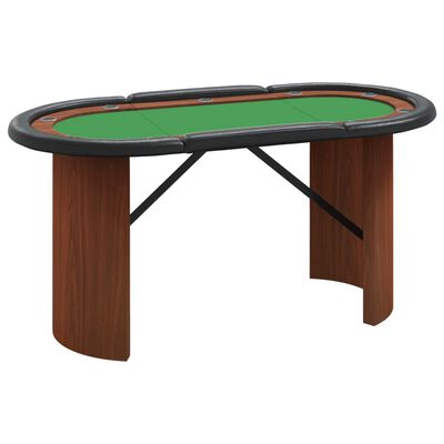 vidaXL Pokerbord för 10 spelare 160x80x75 cm grön