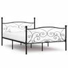vidaXL S&auml;ngram utan madrass med ribbotten svart metall 160x200 cm