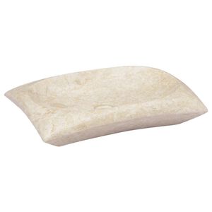vidaXL Handfat gr&auml;ddvit 50x35x10 cm marmor