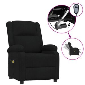 vidaXL Elektrisk massagef&aring;t&ouml;lj svart tyg