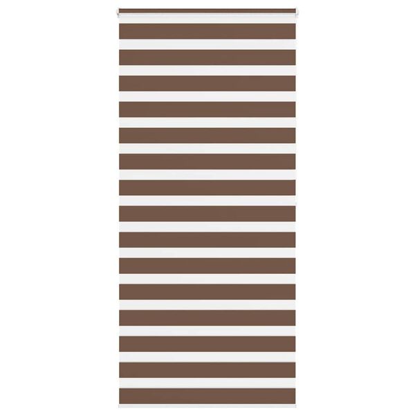 vidaXL Rullgardin zebra brun 115x200 cm tyg bredd 110,9 cm polyester