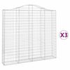 vidaXL Gabioner b&aring;gformade 3 st 200x30x180/200 cm galvaniserat j&auml;rn