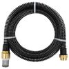 vidaXL Sugslang med kopplingar m&auml;ssing svart 1,1" 4 m PVC