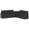 vidaXL Soffset 7 pcs Svart Poly Rattan och st&aring;l
