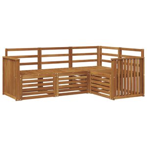 vidaXL Soffgrupper 4 pcs Naturf&auml;rg Massivt Akaciatr&auml;